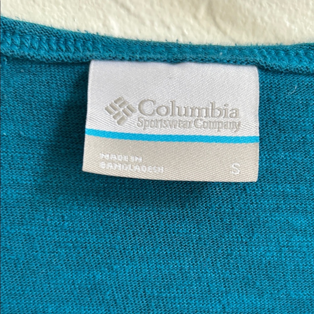 Columbia cotton Deep Teal Long Sleeve Top - Picture 2 of 4